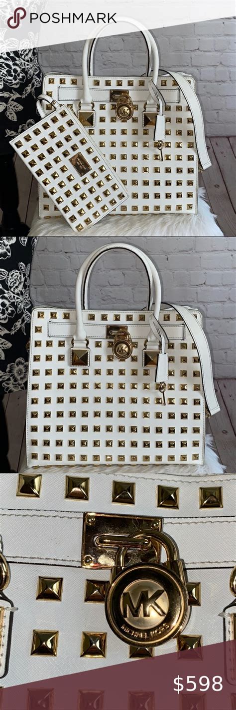 michael kors hamilton with studs white